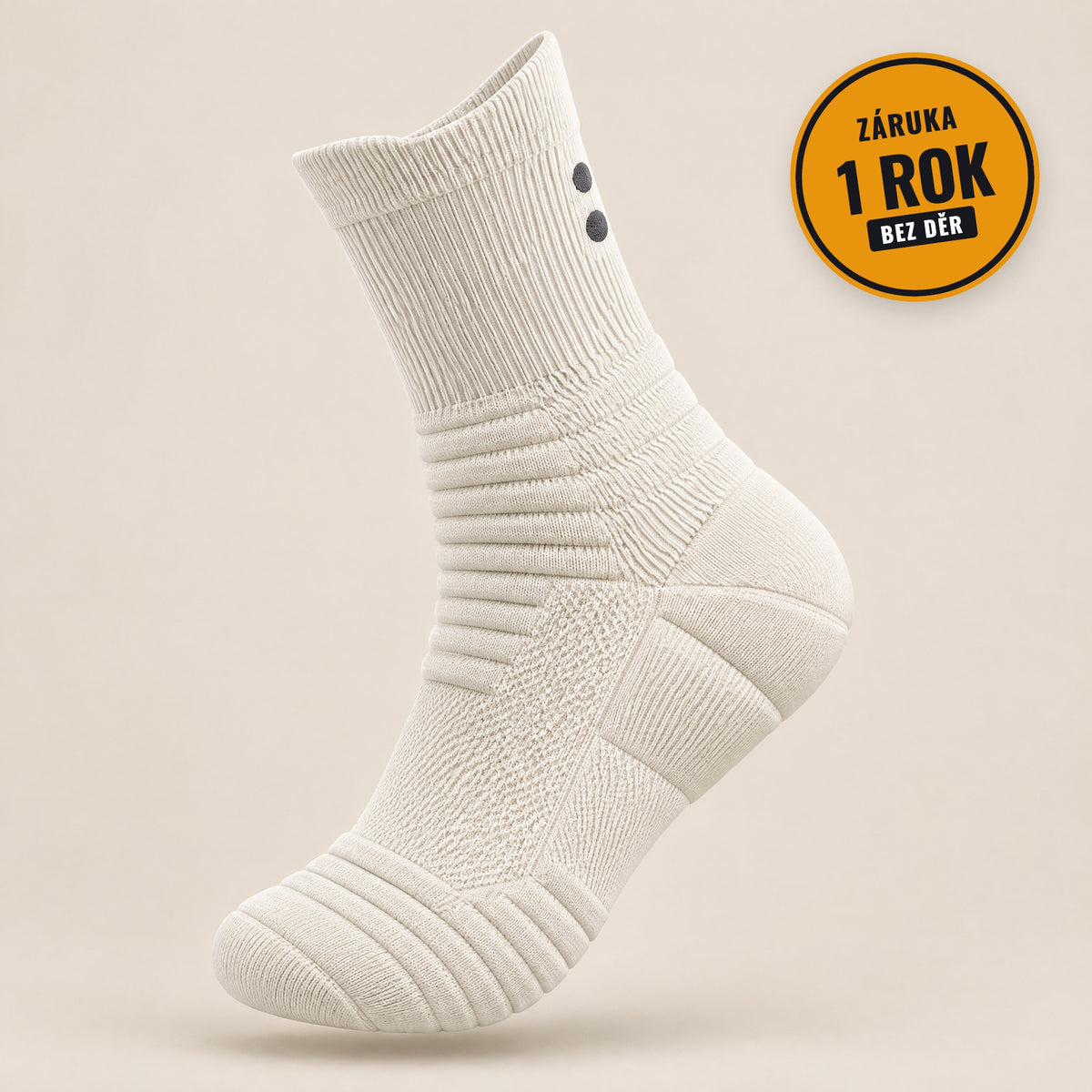 MistrGear pracovní ponožka — bílá, záruka 1 rok bez děr (v6)
