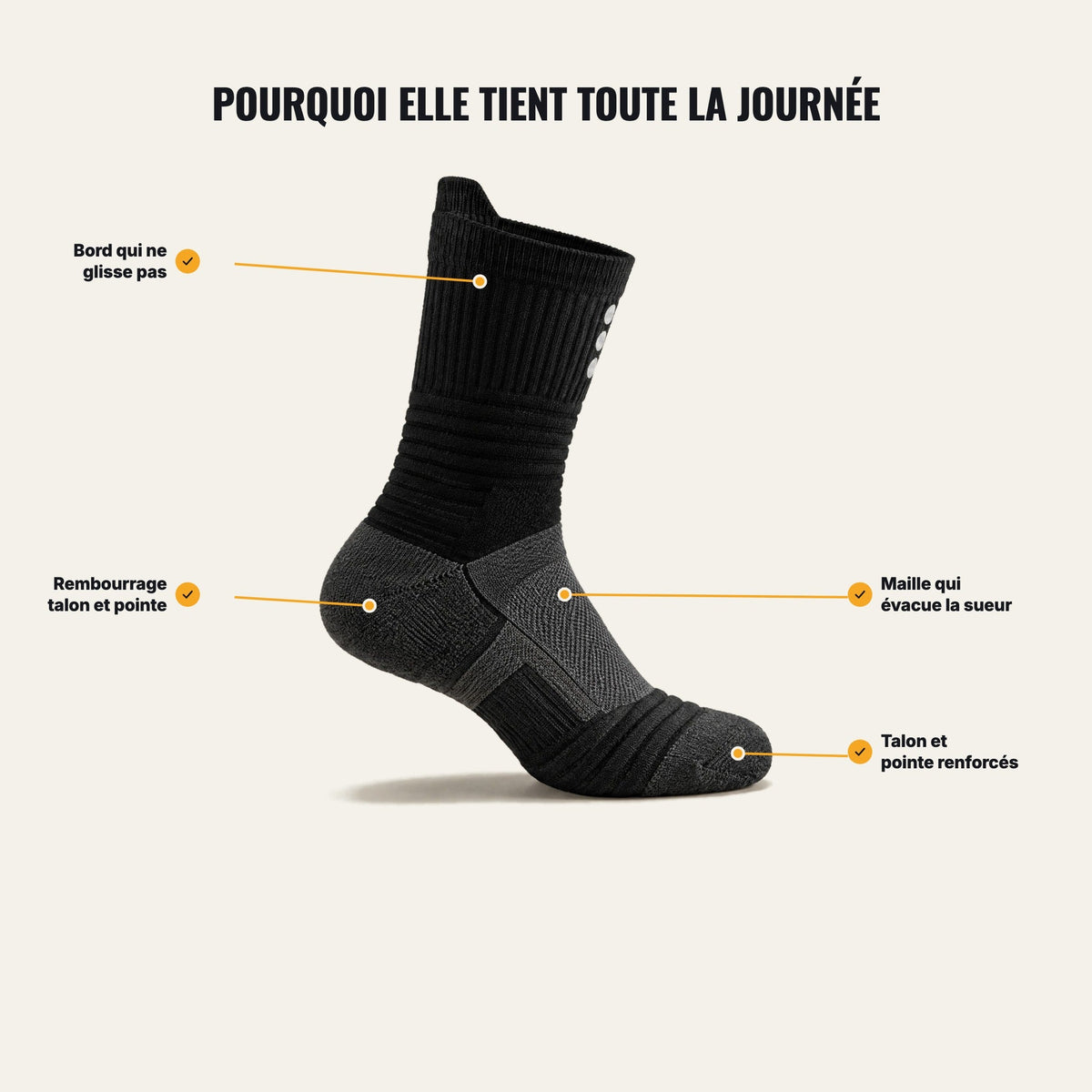 Pourquoi la chaussette MistrGear tient toute la journée